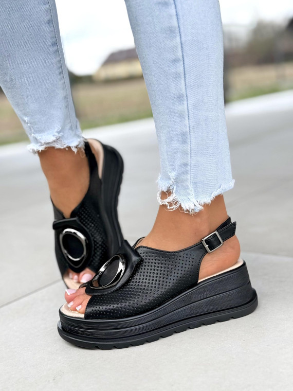 Sandałki damskie ze skóry naturalnej