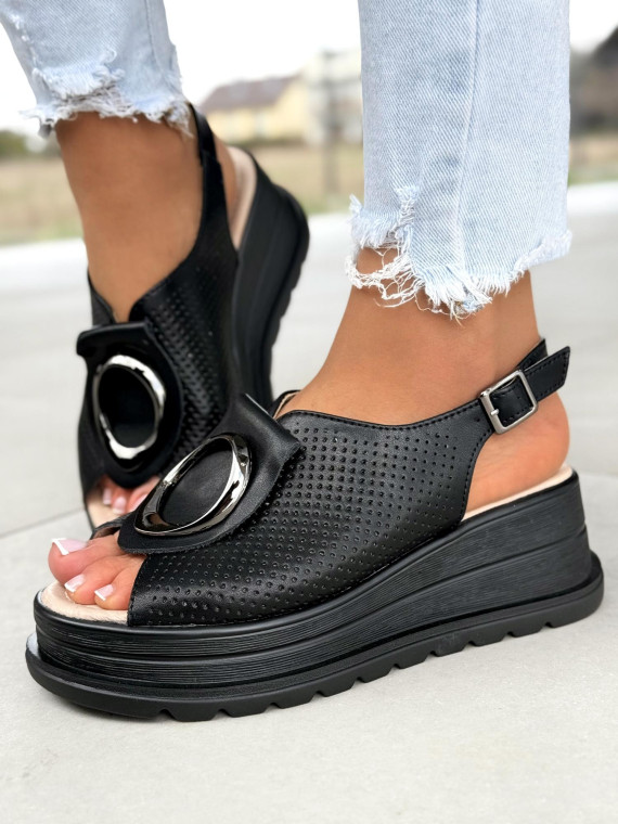 Sandałki damskie ze skóry naturalnej