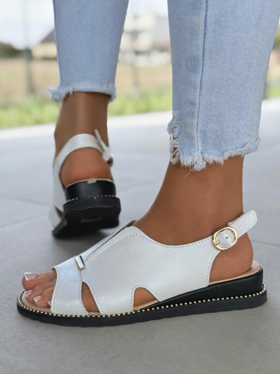 Sandałki damskie ze skóry naturalnej