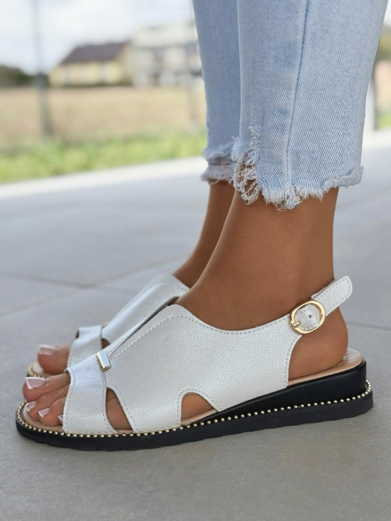 Sandałki damskie ze skóry naturalnej