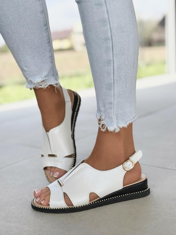 Sandałki damskie ze skóry naturalnej