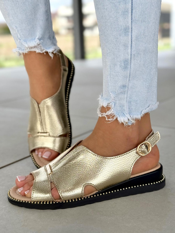 Sandałki damskie ze skóry naturalnej