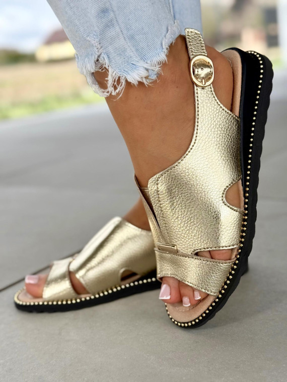 Sandałki damskie ze skóry naturalnej