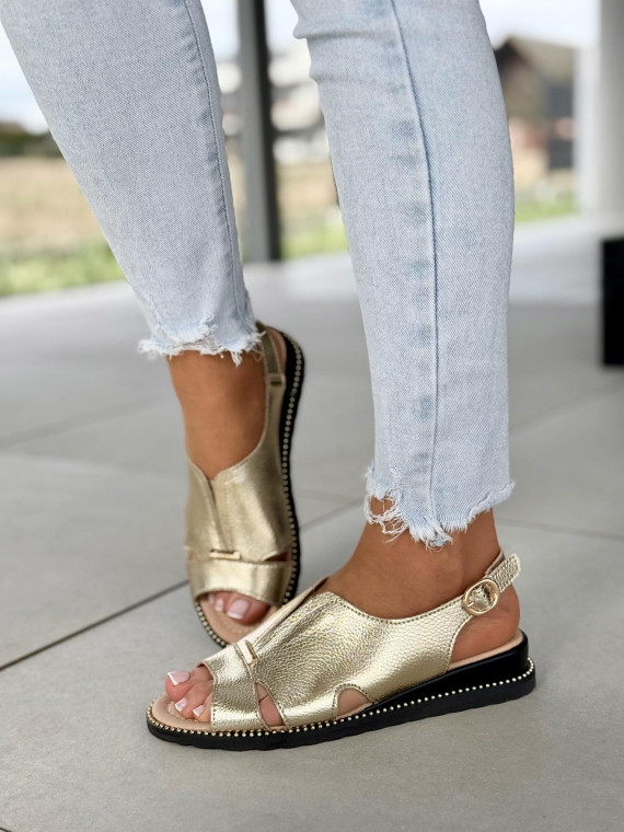 Sandałki damskie ze skóry naturalnej