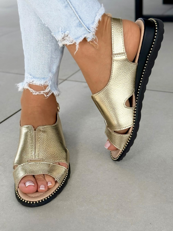 Sandałki damskie ze skóry naturalnej