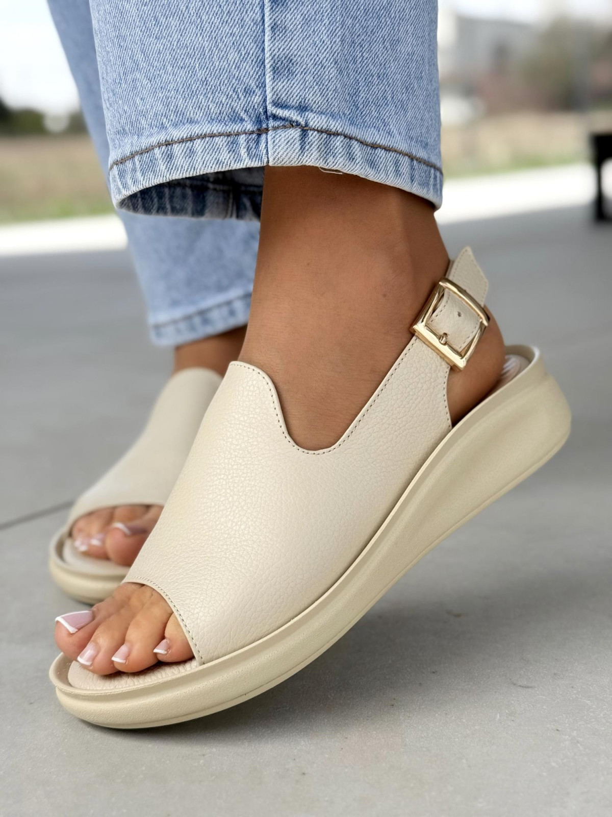 Sandałki damskie OLEKSY ze skóry naturalnej Polskiej produkcji