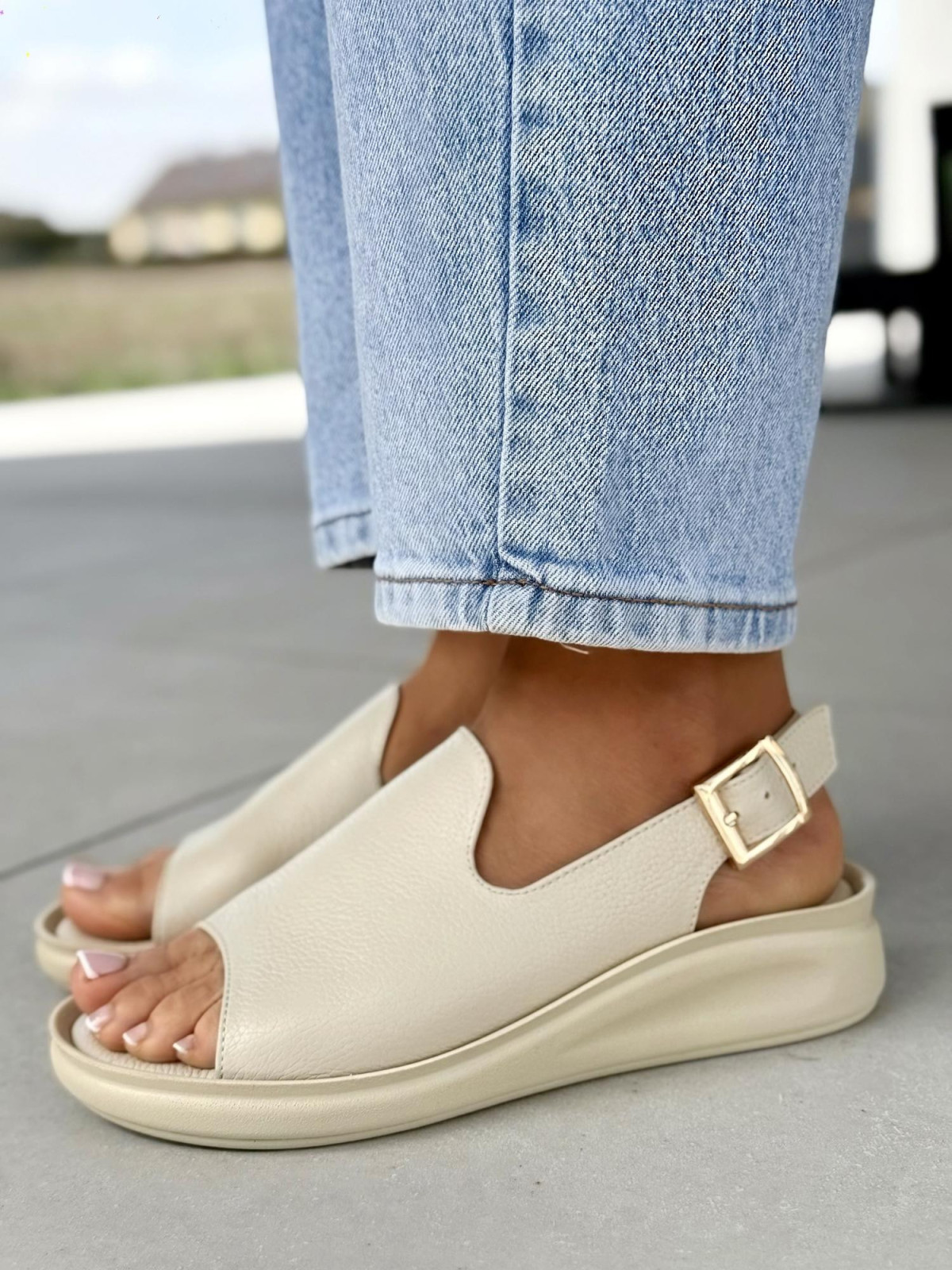 Sandałki damskie OLEKSY ze skóry naturalnej Polskiej produkcji