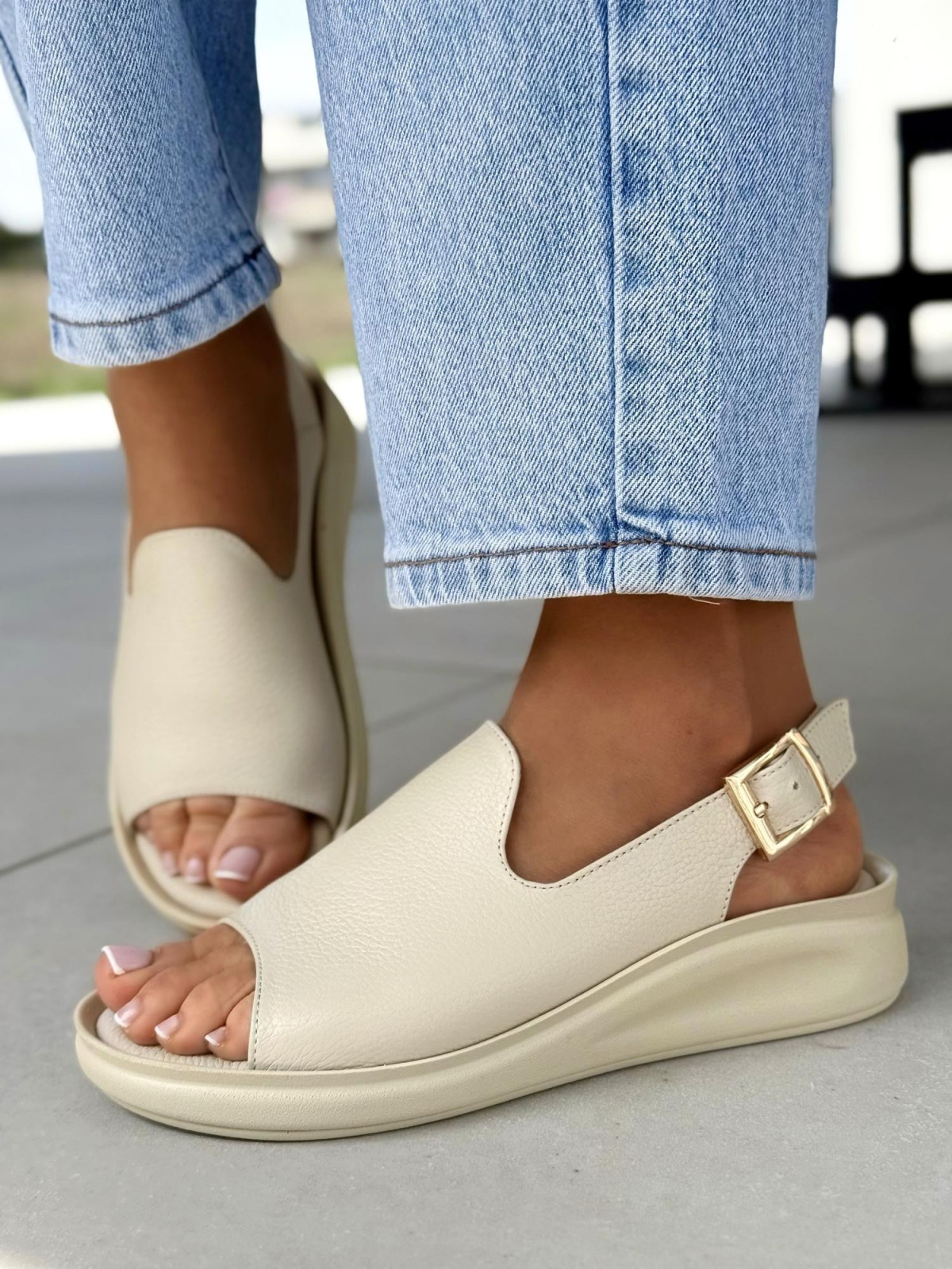 Sandałki damskie OLEKSY ze skóry naturalnej Polskiej produkcji