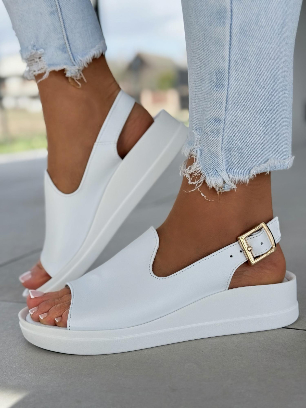 Sandałki damskie OLEKSY ze skóry naturalnej Polskiej produkcji