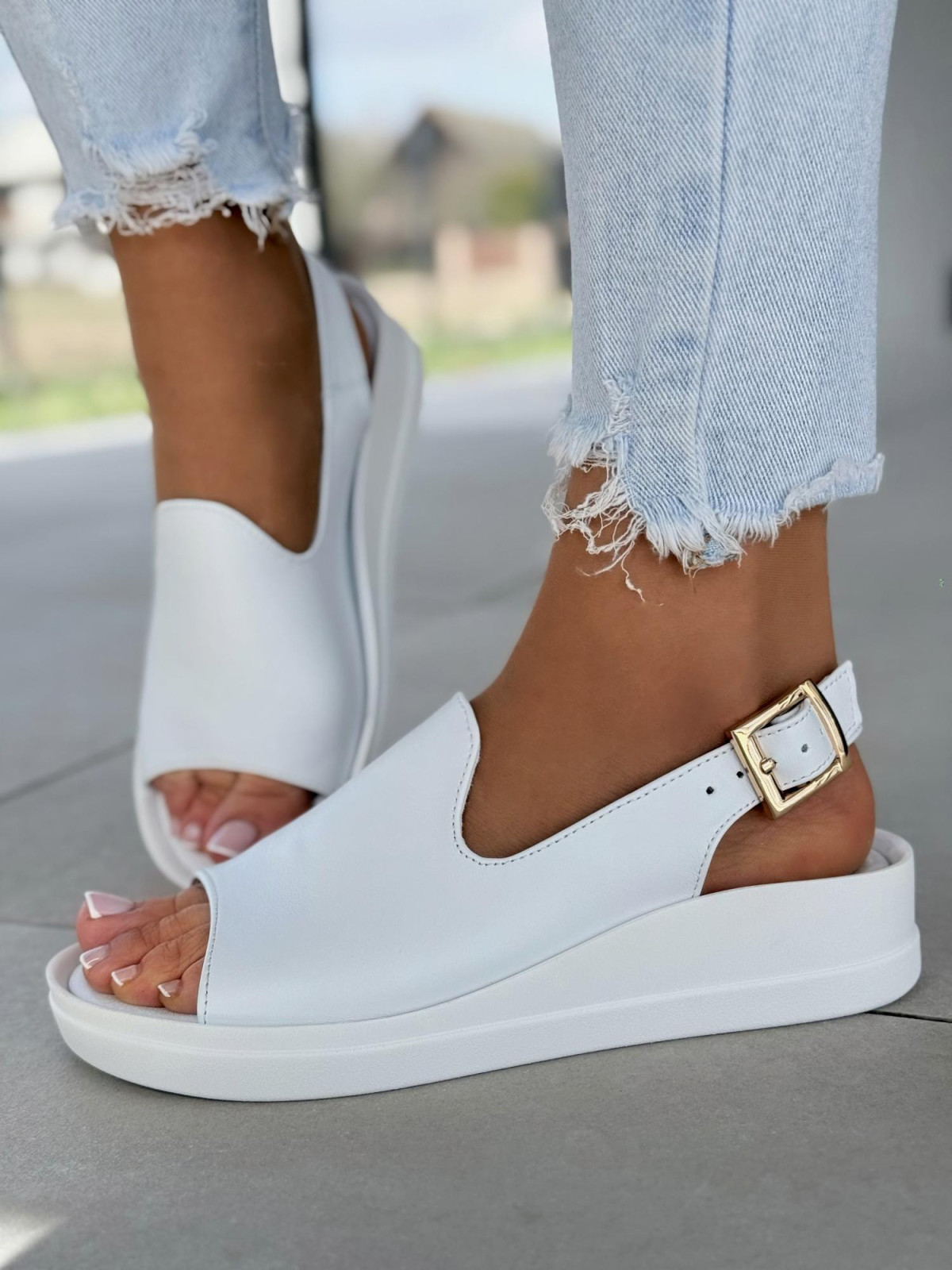 Sandałki damskie OLEKSY ze skóry naturalnej Polskiej produkcji