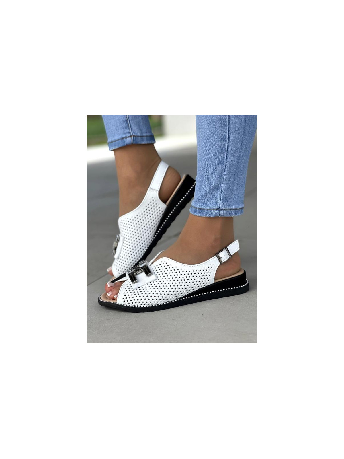 Sandały damskie ze skóry naturalnej