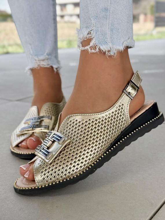 Sandałki damskie ze skóry naturalnej