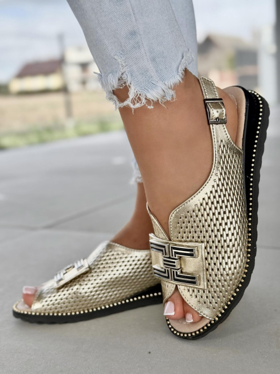 Sandałki damskie ze skóry naturalnej