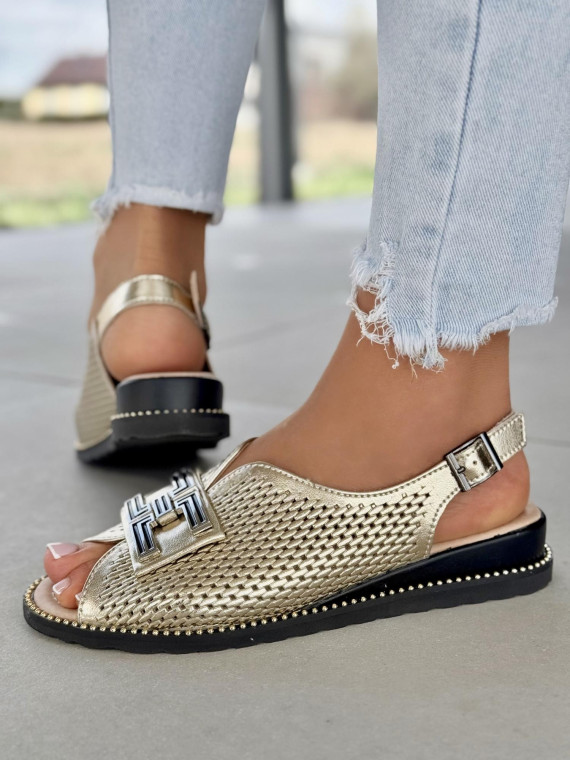 Sandałki damskie ze skóry naturalnej