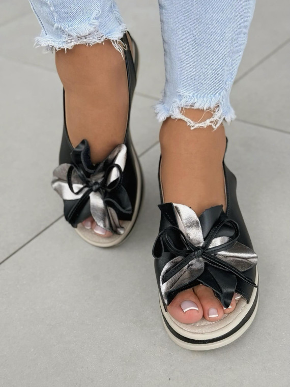 Sandałki damskie ze skóry naturalnej