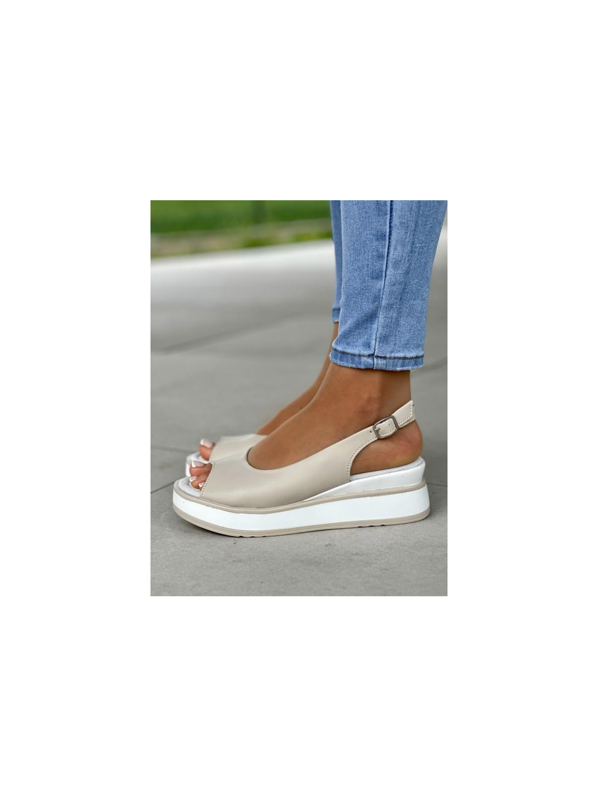 Sandały damskie ze skóry naturalnej