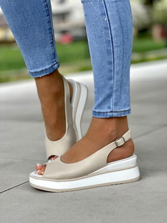 Sandały damskie ze skóry naturalnej