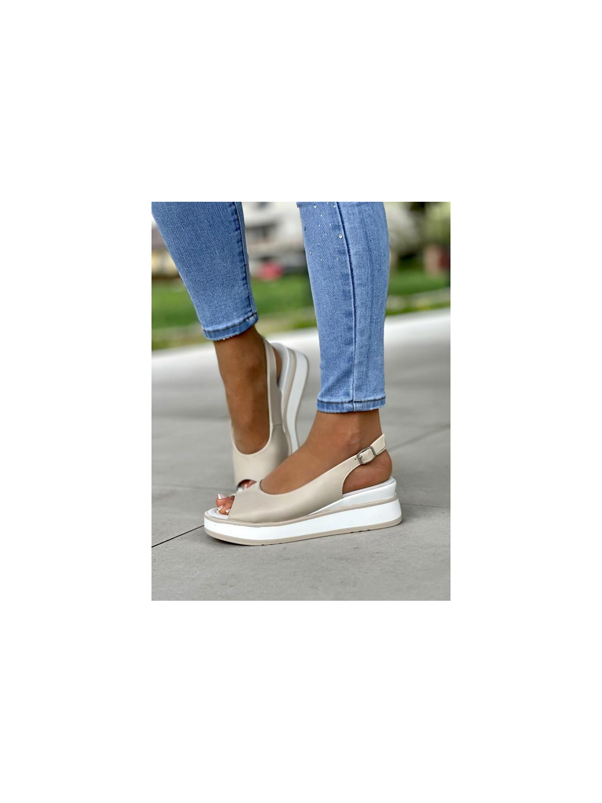 Sandały damskie ze skóry naturalnej