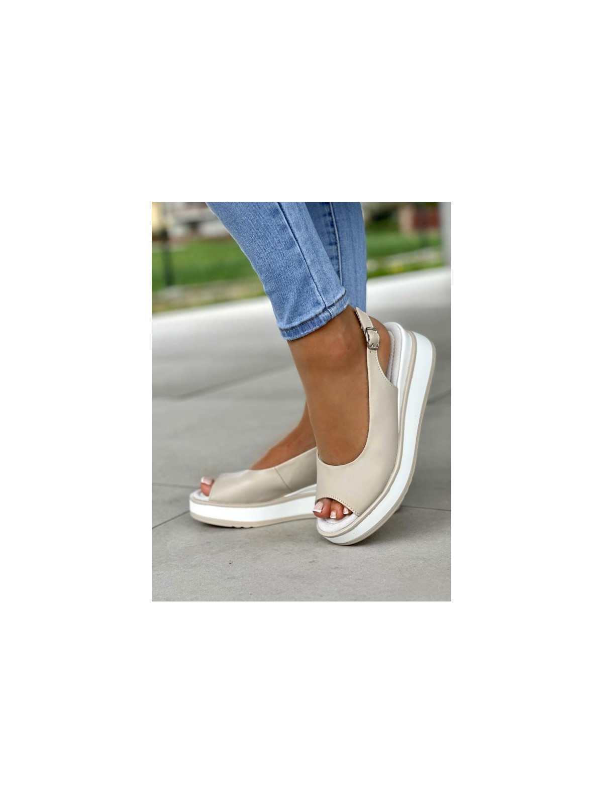 Sandały damskie ze skóry naturalnej