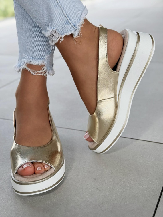 Sandałki damskie ze skóry naturalnej