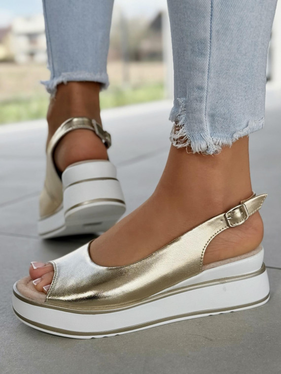 Sandałki damskie ze skóry naturalnej