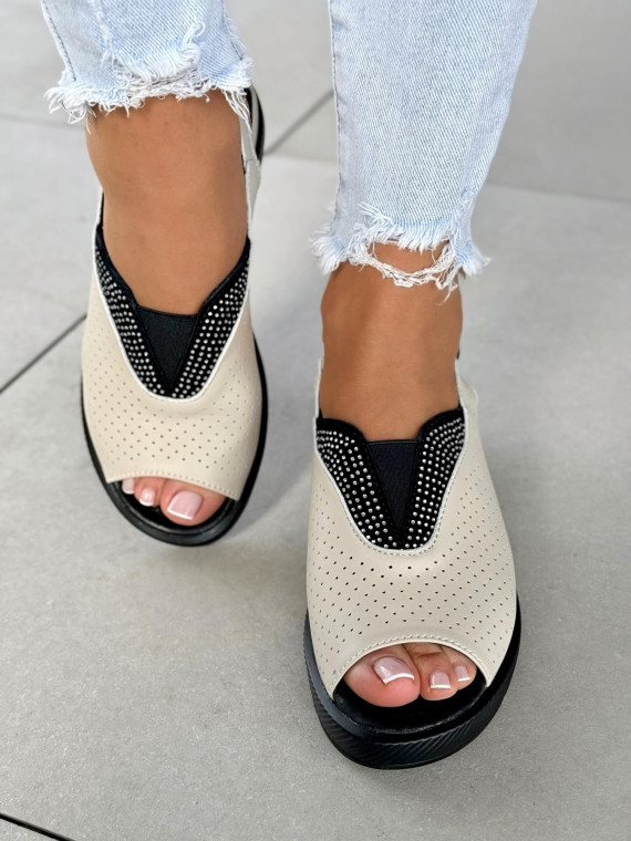 Sandałki damskie ze skóry naturalnej