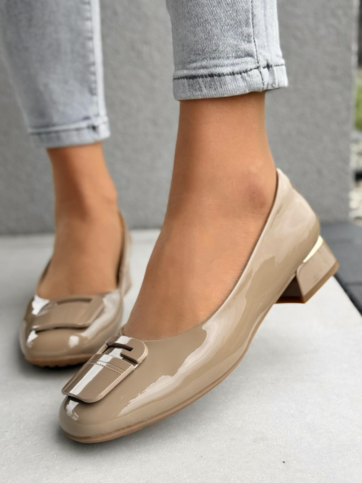 Czółenka damskie ze skóry naturalnej