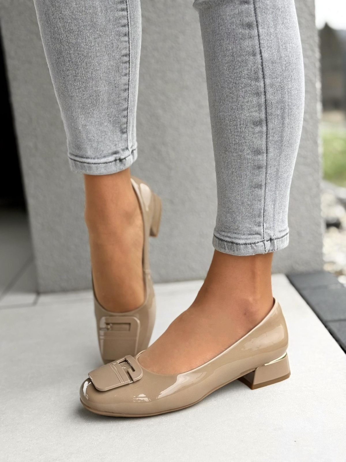 Czółenka damskie ze skóry naturalnej