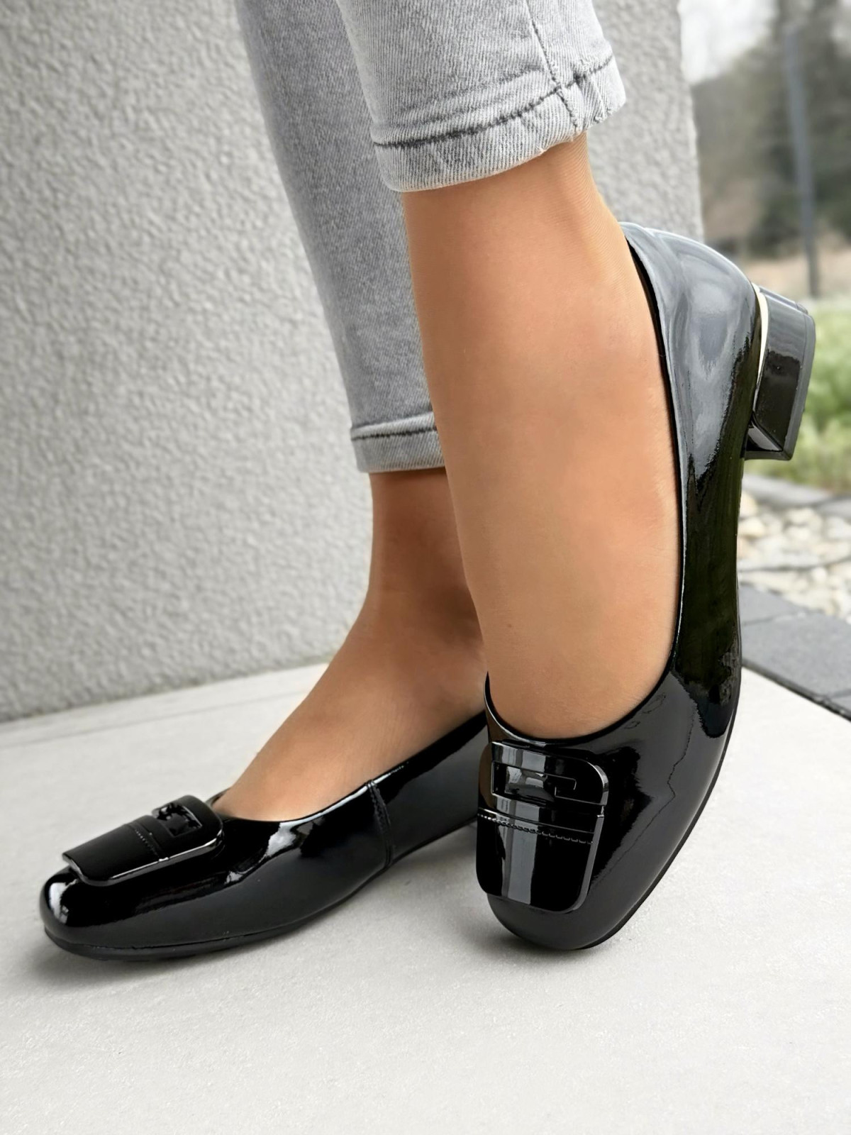 Czółenka damskie ze skóry naturalnej