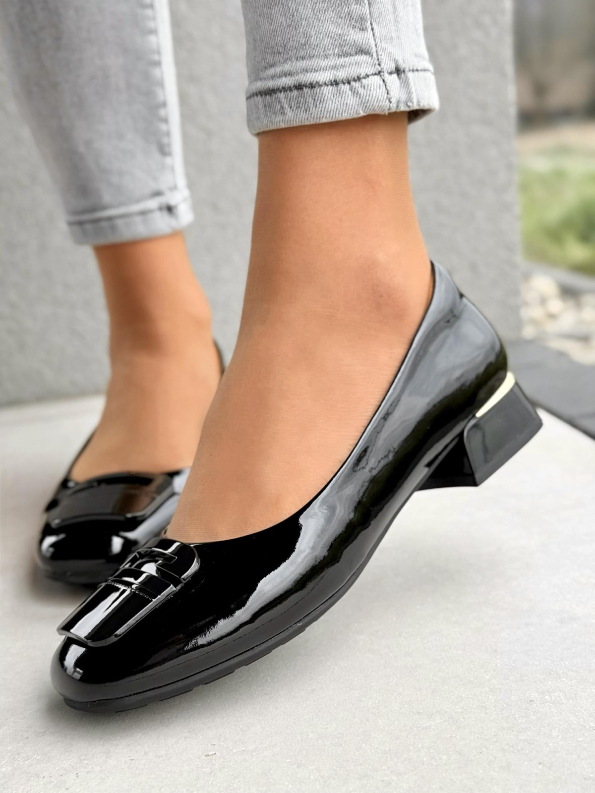 Czółenka damskie ze skóry naturalnej