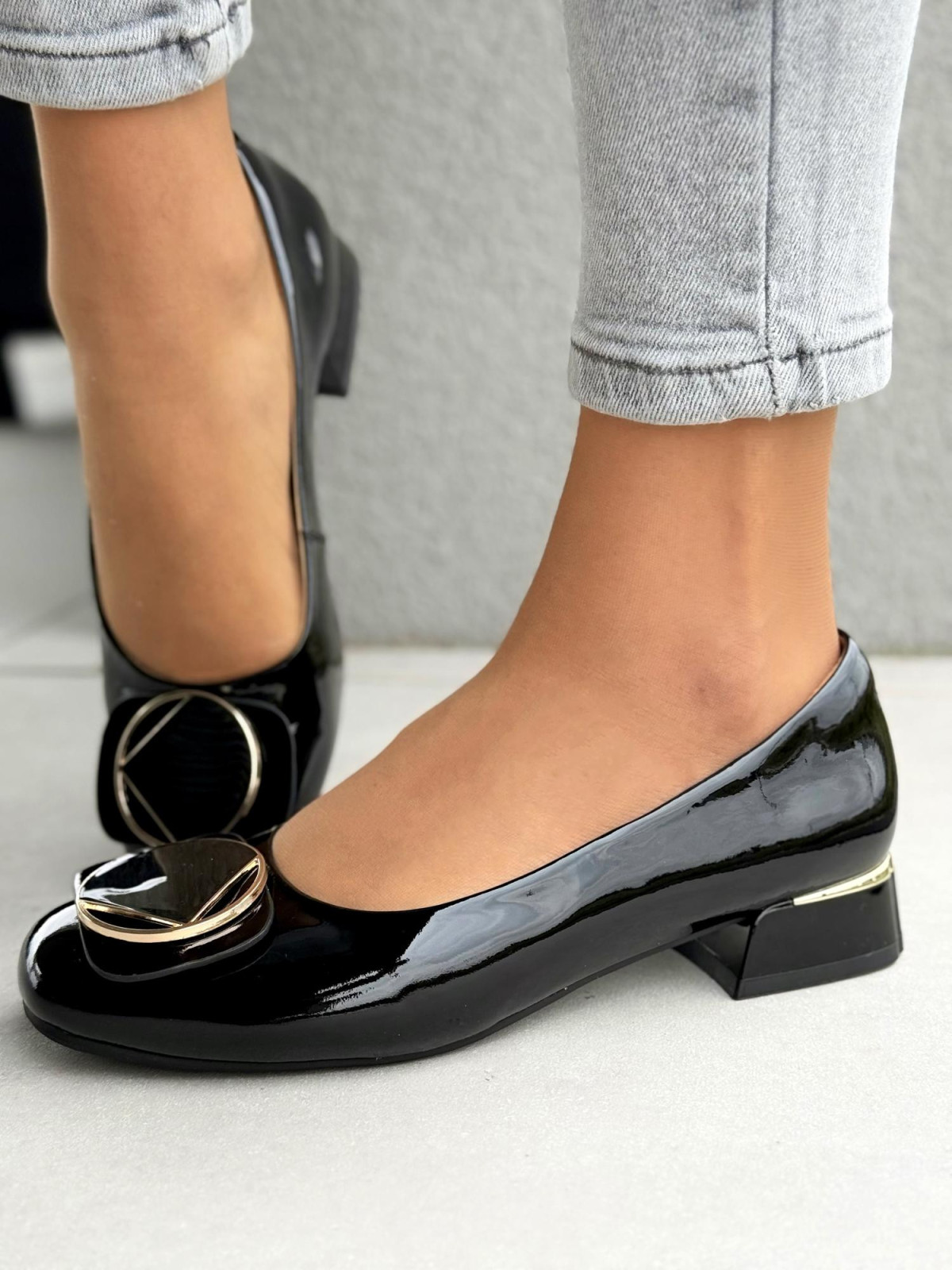 Czółenka damskie ze skóry naturalnej