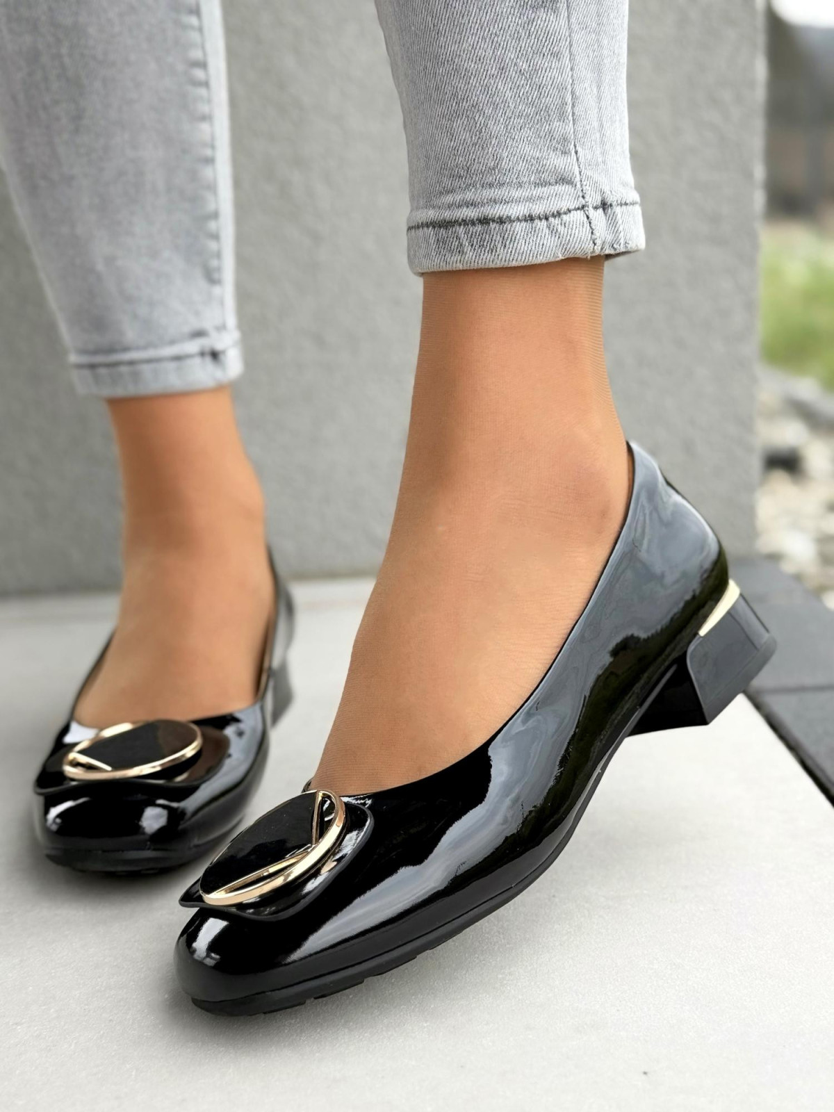 Czółenka damskie ze skóry naturalnej