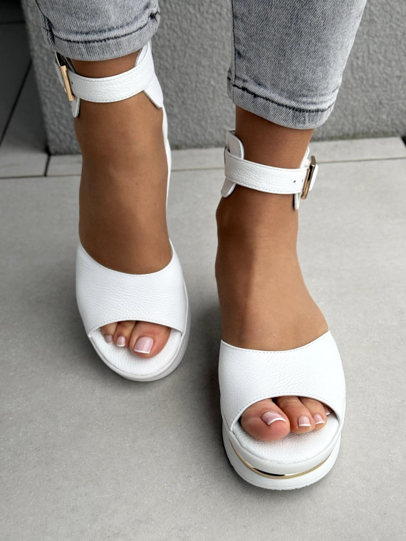 Sandałki damskie ze skóry naturalnej