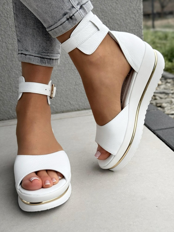 Sandałki damskie ze skóry naturalnej