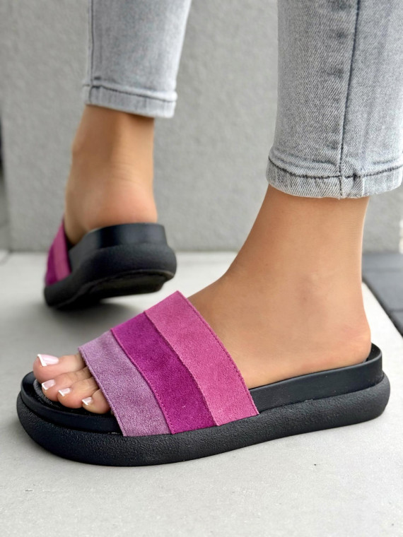 Klapki damskie OLEKSY ze skóry naturalnej Polskiej produkcji