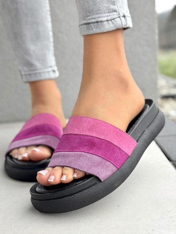 Klapki damskie OLEKSY ze skóry naturalnej Polskiej produkcji