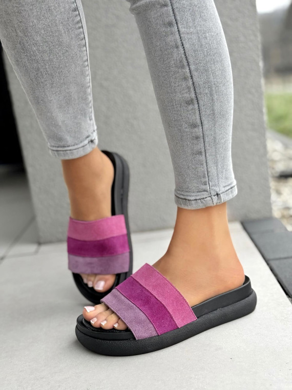 Klapki damskie OLEKSY ze skóry naturalnej Polskiej produkcji