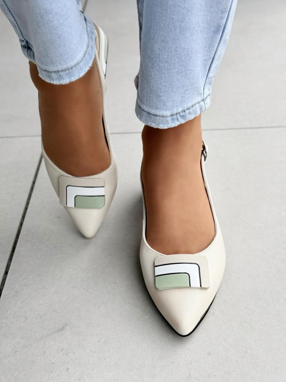 Sandałki damskie ze skóry naturalnej