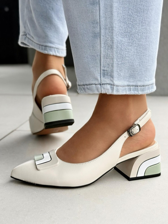 Sandałki damskie ze skóry naturalnej