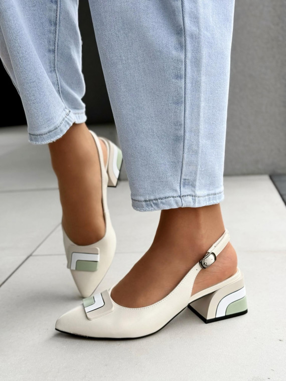 Sandałki damskie ze skóry naturalnej