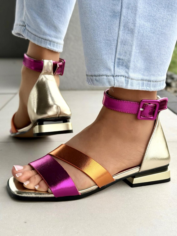 Sandałki damskie ze skóry naturalnej