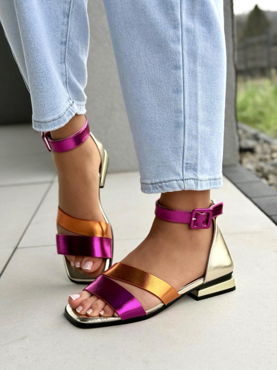 Sandałki damskie ze skóry naturalnej