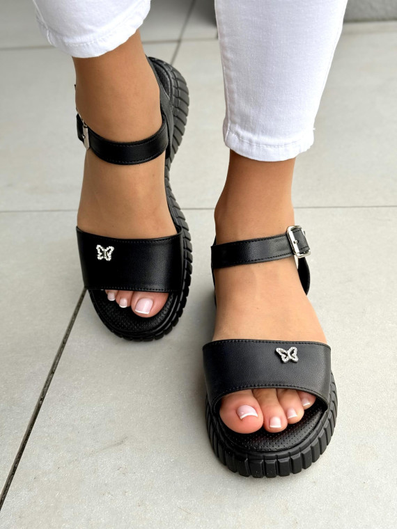 Sandałki damskie ze skóry naturalnej