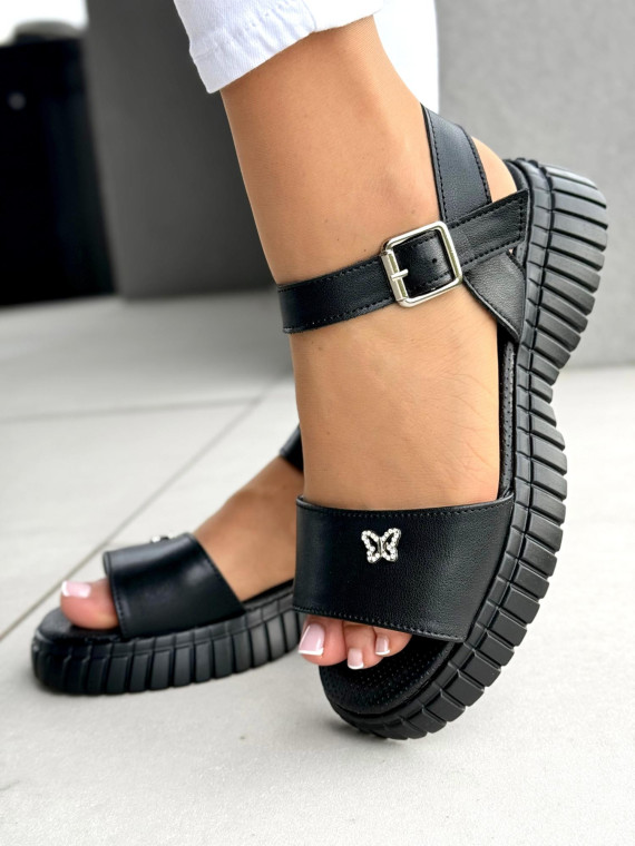 Sandałki damskie ze skóry naturalnej