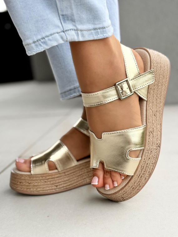 Sandałki damskie ze skóry naturalnej