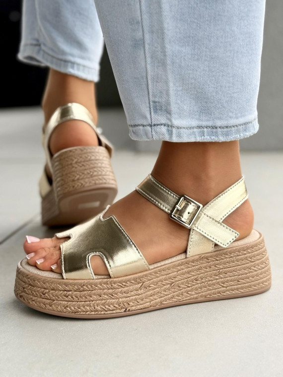 Sandałki damskie ze skóry naturalnej