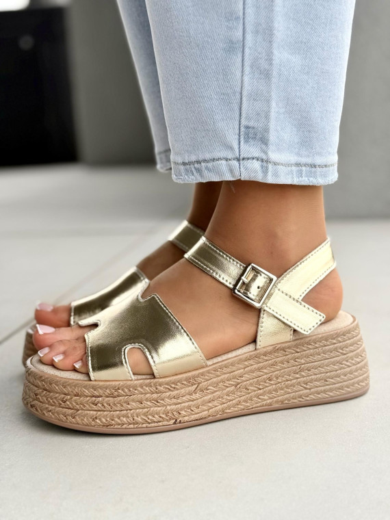 Sandałki damskie ze skóry naturalnej