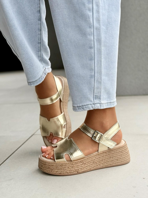 Sandałki damskie ze skóry naturalnej