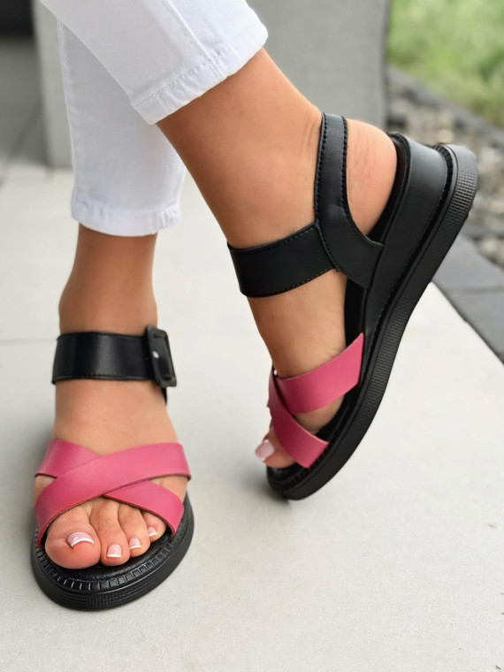 Sandałki damskie ze skóry naturalnej