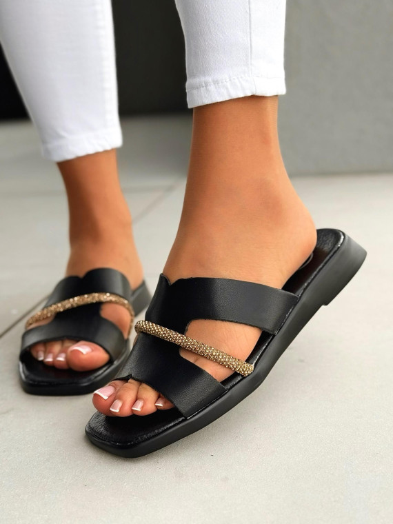 Klapki damskie ze skóry naturalnej